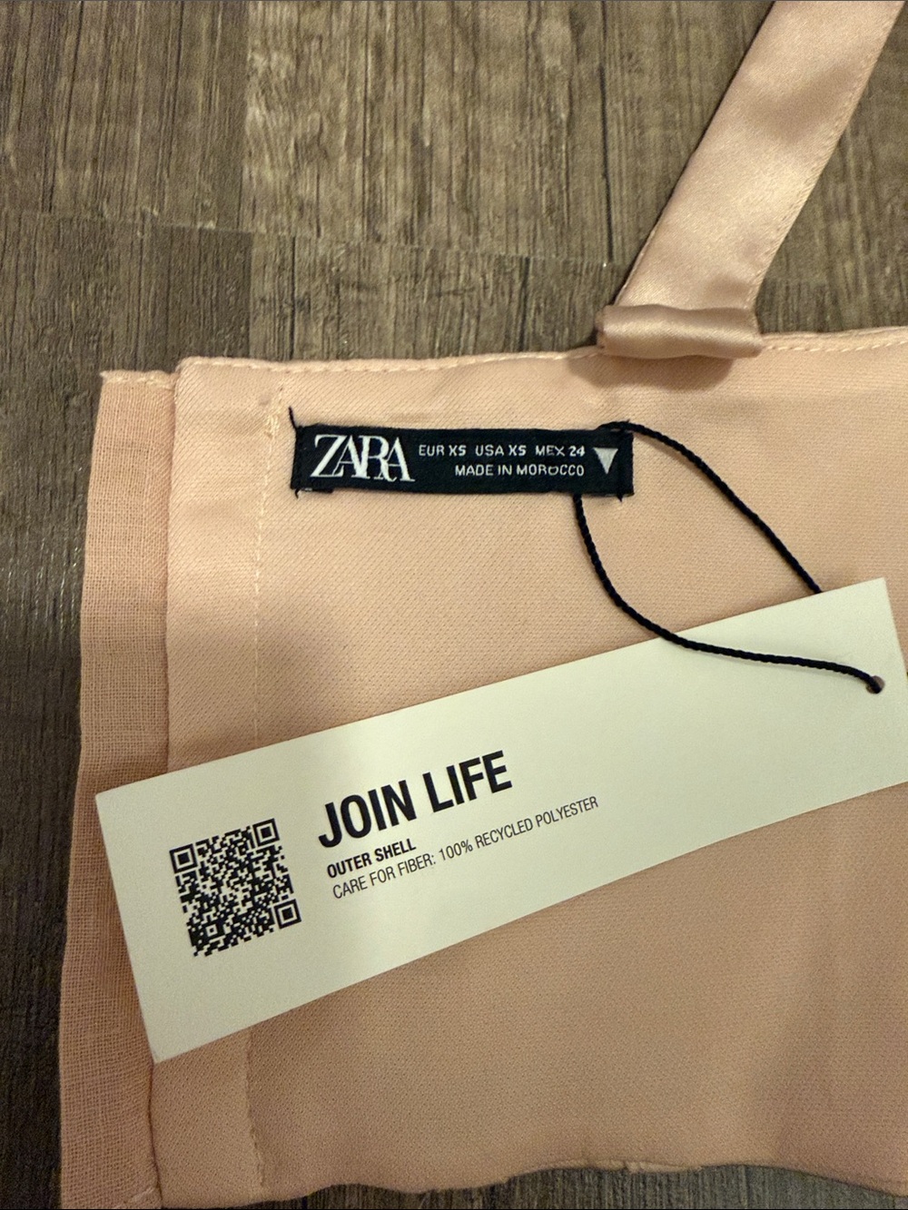 NWT Zara XS Women’s Blush Pink Satin Corset Bralette - Picture 4 of 5